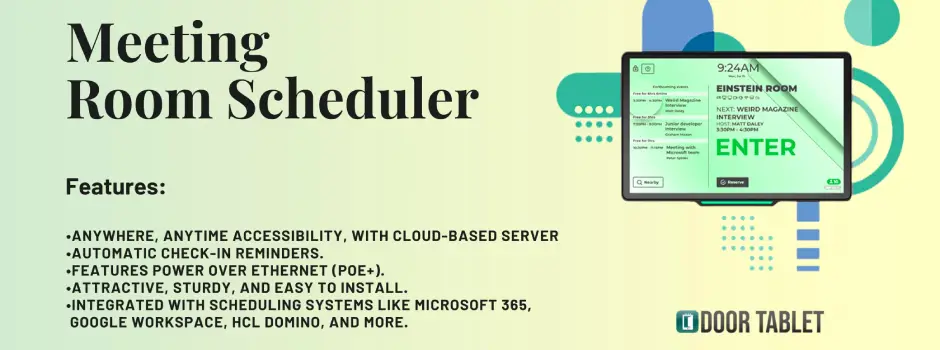 Door Tablet- The NewTech for Room Booking, Hot Desks and Wayfinders